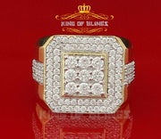 King Of Bling's 925 Silver Yellow Square 3.50ct Cubic Zirconia Men's Adjustable Ring Size 10 to 12 KING OF BLINGS