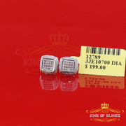King Of Bling's 0.10ct Diamond Stud Earrings For Women White 925 Sterling Silver Stud For Men KING OF BLINGS