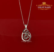 King Of Bling's White 925 Jane Seymour Open Heart Brown Stone Pendant with 0.27ct Cubic Zirconia KING OF BLINGS