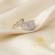 King Of Bling's Sterling Yellow Silver Square 5.00ct Cubic Zirconia Bridal Womens Ring Size 7 KING OF BLINGS
