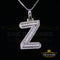 White Beautiful Custom intial Pendant Gift all Occasion Silver Cubic Zirconia KING OF BLINGS