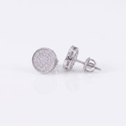 King of Bling's 0.78ct Cubic Zirconia 925 White Silver Women's & Men's Hip Hop Round Earrings KING OF BLINGS
