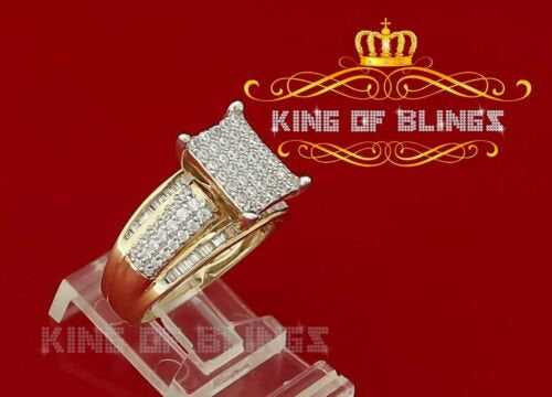 King Of Bling's Cubic Zirconia Cinderella 2.25ct Yellow Silver Womens Ring Size 8 KING OF BLINGS
