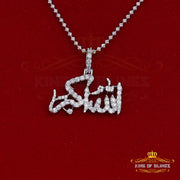 King Of Bling's White 925 Sterling Silver with Allah-hu-Akbar Pendant 5.70ct Moissanite KING OF BLINGS