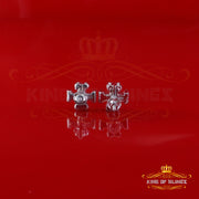 King of Bling's WhiteTory Burch 1.0ct VVS 'D' Moissanite Men's/Womens 925 Silver Stud Earrings KING OF BLINGS