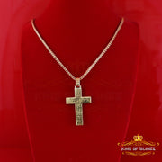 King Of Bling's Yellow Sterling Silver Charm Cross Pendant Men & Women 2.50ct VVS D Moissanite KING OF BLINGS