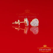 King Of Bling's 10K Real Yellow Gold with 0.10CT Real Diamonds Men's/Women's stud Heart Earrings KING OF BLINGS