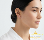 King of Blings-Aretes Para Hombre Heart 925 Yellow Silver 0.05ct Diamond Women & Men Earring KING OF BLINGS