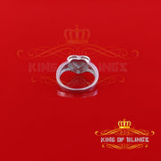 King Of Bling's 925 White Sterling Silver 0.15CT Diamond Shiny Promise Heart Womens Ring Size 7 KING OF BLINGS