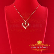 King Of Bling's Real 0.06ct Diamond 925 Sterling Silver HEART Charm Necklace Yellow Pendant KING OF BLINGS