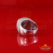 King of Bling's 925 Silver White 6.50ct VVS 'D' Moissanite Stone Square Rings SZ 10 Men's/Womens King of Blings