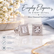 King Of Bling's 925 Sterling Silver White Hip Hop 0.01ct Diamond Men's & Women's Stud Earrings KING OF BLINGS