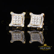 King of Bling's Elegant Square Yellow 925 Silver Screw Back 1.05ct Cubic Zirconia Ladies Earring KING OF BLINGS