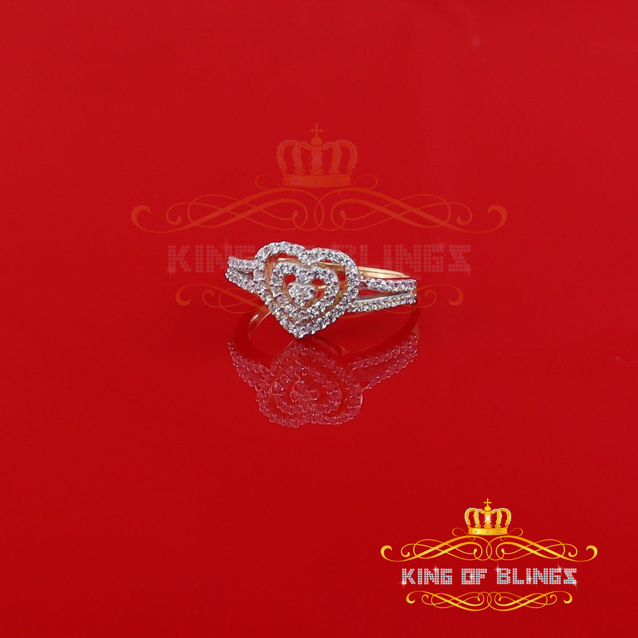 King Of Bling's 925 Silver 0.63ct Shiny Cubic Zirconia Promise Yellow Heart Womens Ring Size 7 KING OF BLINGS