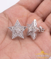King Of Bling's 925 Sterling Silver White 0.25ct Diamond For Women's / Men's Stud Star Earrings KING OF BLINGS
