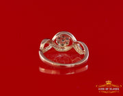 King Of Bling's 0.15 CT Real Diamond Womens Sterling Silver Yellow Ring Size 7.00 oval shape kingofblings