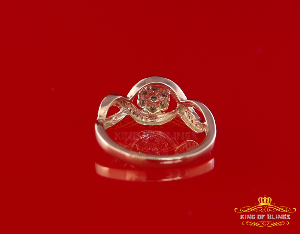 King Of Bling's 0.15 CT Real Diamond Womens Sterling Silver Yellow Ring Size 7.00 oval shape kingofblings