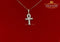 Yellow 925 Mens ANKH Sterling Silver Shape Pendant with 0.82ct Cubic Zirconia KING OF BLINGS