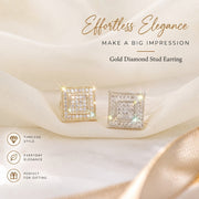 King Of Bling's 0.20ct Genuine Diamond 925 Yellow Sterling Silver Hip Hop Men's/Women's Earrings KING OF BLINGS