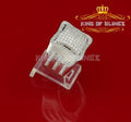 White Silver Square 3.30ct Cubic Zirconia Men's Adjustable Ring SZ From 9 to 11 KING OF BLINGS