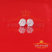 King of Bling's Men's/Women's 925 Silver White 0.25ct VVS 'D' Moissanite 7 Floral Stud Earrings KING OF BLINGS