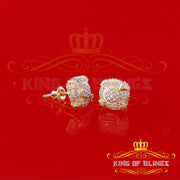 King of Bling's Aretes Para Hombre Silver 0.25ct Diamond For Ladies / Gent's Yellow Stud Earring KING OF BLINGS