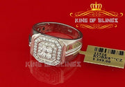 925 Sterling White Silver Octagon 1.50ct Cubic Zirconia Men's Ring Big Size 12 KING OF BLINGS