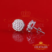 King Of Bling's 0.15ct Diamond 925 Sterling White Silver For Men's & Womens Stud Nugget Earrings KING OF BLINGS