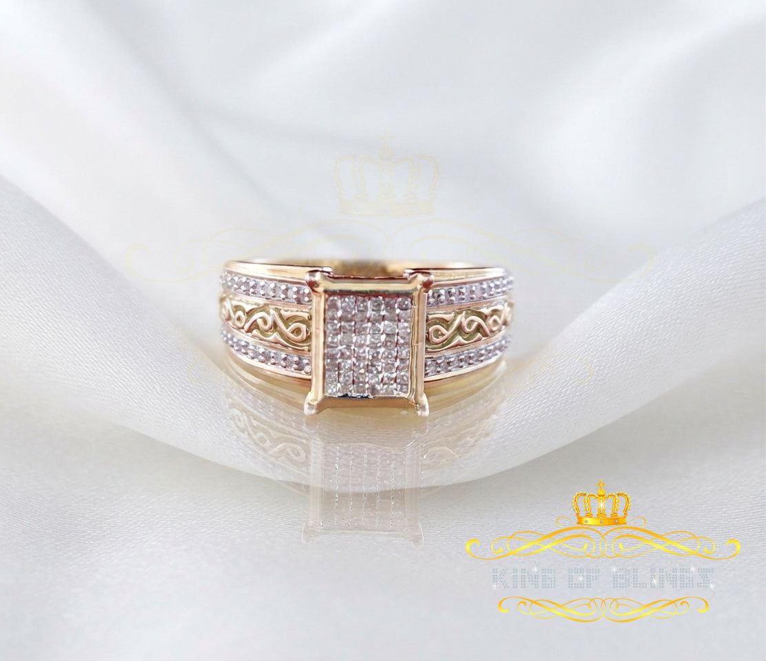 King Of Bling's Sterling Yellow Silver 0.50 CT Real Diamond Fashion & Shine Womens Ring Size 8 KING OF BLINGS