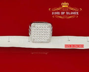 925 white square sterling Silver 12.50ct Cubic Zirconia Men's Ring Size 9 KING OF BLINGS