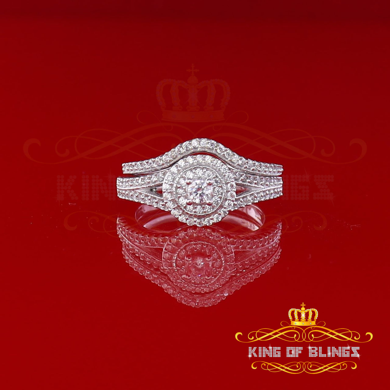 King Of Bling's1.20ct Wedding White Ring For Women 925 Sterling Silver Cubic Zirconia Size 7