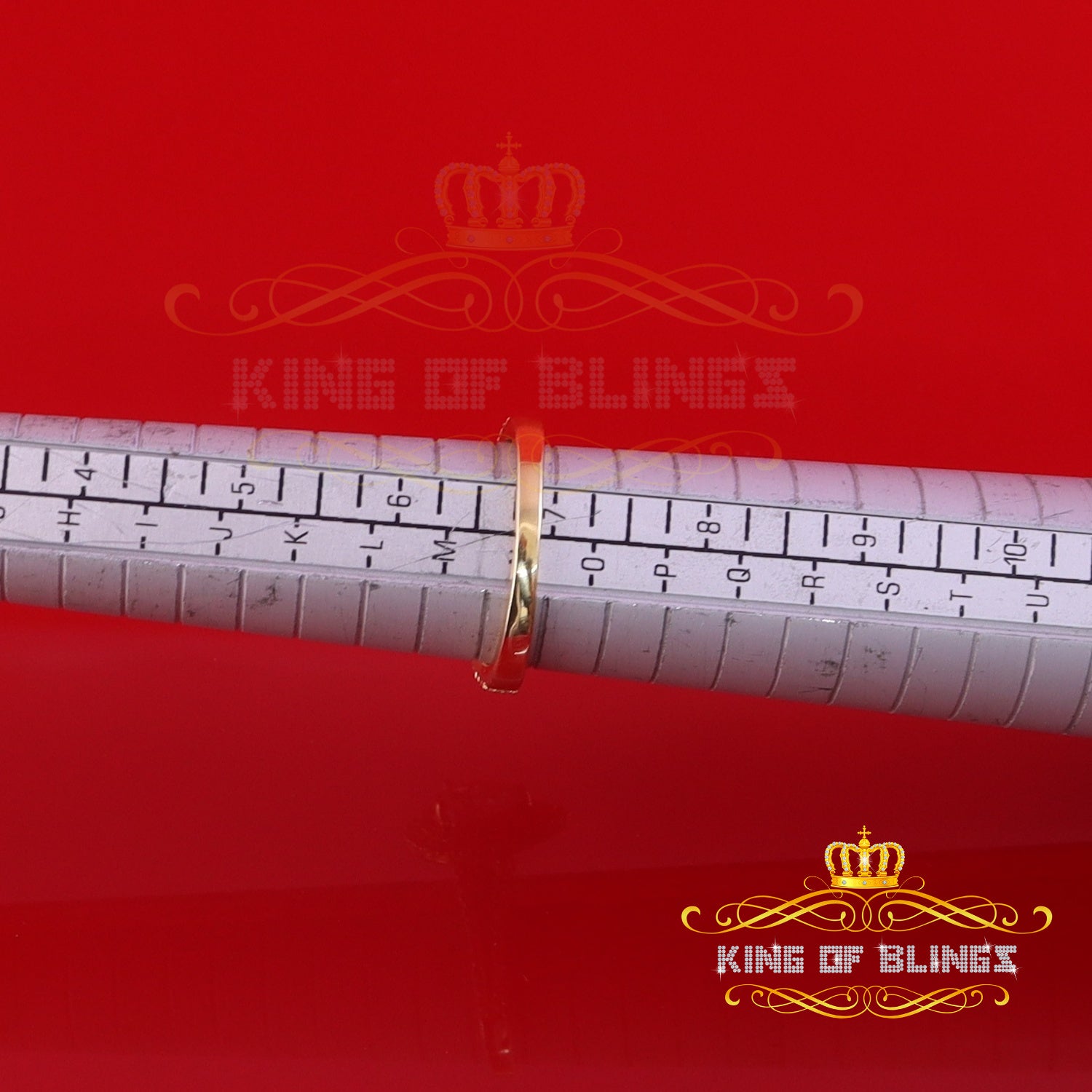 King Of Blings  10K Yellow Gold 2.00CT 'VVS' 'FL' D clr Pear Cut Moissonite Womens Ring Size 7 KING OF BLINGS