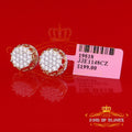King of Bling's 925 Yellow Silver 1.13ct Cubic Zirconia Women's & Men's Hip Hop Flower Earrings KING OF BLINGS