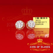King of Blings-925 Sterling Silver Yellow 0.07ct Diamond For Men's & Women's Floral Earrings KING OF BLINGS