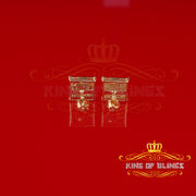 King Of Bling's 0.20ct Genuine Diamond 925 Yellow Sterling Silver Hip Hop Men's/Women's Earrings KING OF BLINGS