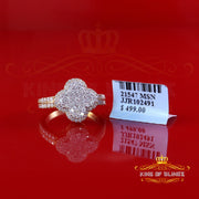 King of Bling's 1.66ct VVS D Clr. 925 Silver Clover Shape Yellow For Women Moissanite Ring Size7 King of Blings