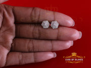 King of Bling's Men's/Womens Hexogonal Stud Earrings 0.50ct VVS 'D' Moissanite 925 White Silver KING OF BLINGS