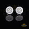 King of Blings- White 925 Sterling Silver 0.24ct Cubic Zirconia For Women & Men Round Earrings KING OF BLINGS