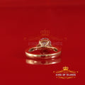 King Of Blings  10K Yellow Gold 2.00CT VVS' 'FL' D clr Round Solitaire Moissonite Womens Ring S/7 KING OF BLINGS