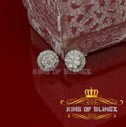 King of Bling's 925 Yellow Silver 1.96ct Cubic Zirconia Women's & Men's Hip Hop Round Earrings KING OF BLINGS