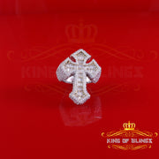 King of Bling's Men's Baguette 925 Sterling Silver 6ct VVS D Moissanite White Cross Rings SZ 10 King of Blings