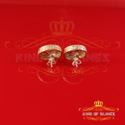 King  of Bling's Men's/Women's 925 Silver Yellow 0.50ct VVS 'D' Moissanite Medusa Stud Earrings KING OF BLINGS