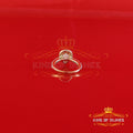 King Of Blings  10K Yellow Gold 2.50CT 'VVS' 'FL' D clr Pear Cut Moissonite Womens Ring Size 7 KING OF BLINGS