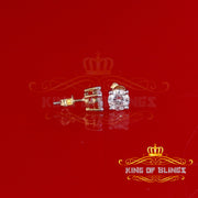 King  of Bling's Mens & Womens stud 925 silver Yellow 3.00ct VVS 'D' Color Moissanite Earrings KING OF BLINGS