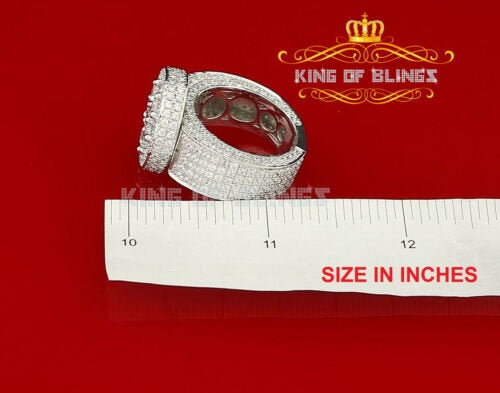 King Of Bling'sWhite 925 Silver Sterling 14.00ct Round Cubic Zirconia Fashion Men's Ring SZ9.5 KING OF BLINGS