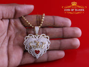 King Of Bling's Love "SWEET HEART"1.50 inch 6ct Real Moissanite 925 Silver Yellow Heart Pendant KING OF BLINGS