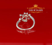 King Of Bling's925 Sterling Silver 0.20CT Cubic Zirconia Promise Heart White Key Ring Size 7 KING OF BLINGS