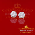 King of Bling's 925 Yellow Silver 1.74ct Cubic Zirconia Flower Earrings For Ladies / Gent's KING OF BLINGS