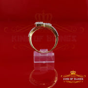King of Bling's Womens 925 Sterling Yellow Silver 2.00ct VVS 'D' Moissanite Square Rings Size 8 King of Blings