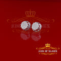 King of Blings- 925 White Silver 1.13ct Cubic Zirconia Women's & Men's Hip Hop Flower Earrings KING OF BLINGS